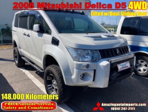 2008 Mitsubishi Delica D5 4WD Lifted w/Dual Sliding Door 148,000 km In Transit