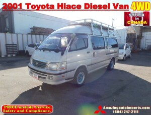 2001 Toyota Hiace Diesel Van  LWB 4WD Canada Stock