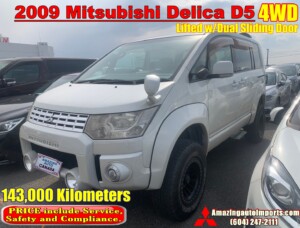 2009 Mitsubishi Delica D5 4WD Lifted w/Dual Sliding Door 143,000 km